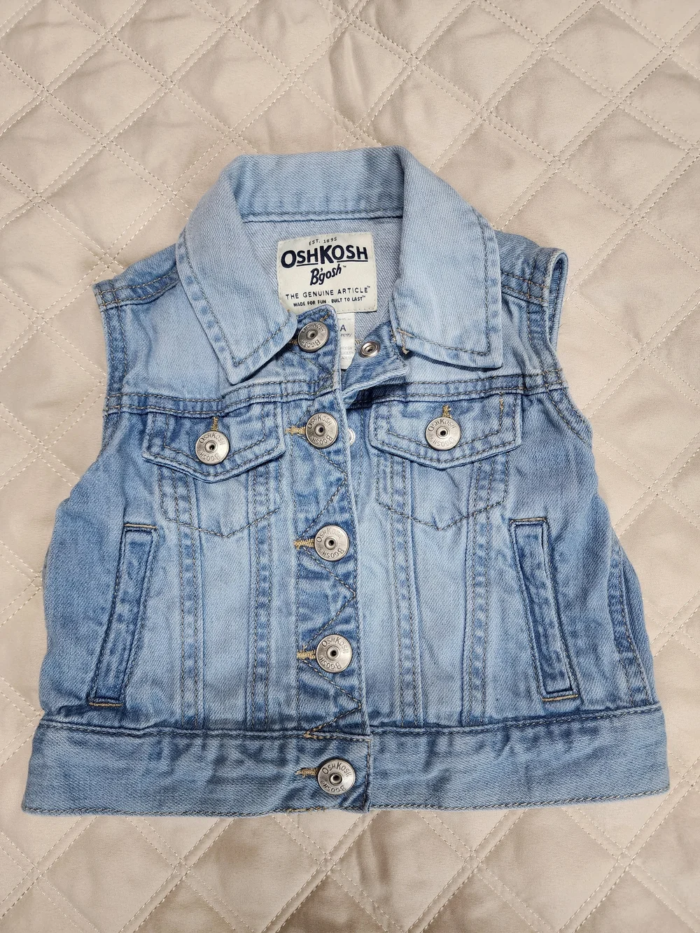 OshKosh B'gosh Light Blue Denim Vest with Button Front